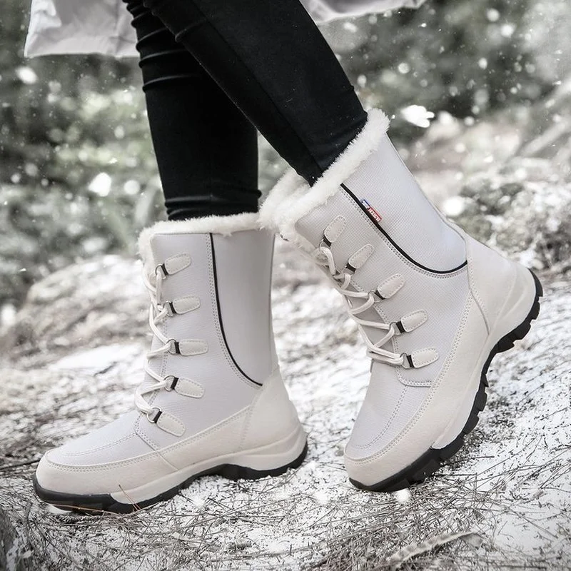 

Women Shoes Snow Boots Winter Faux Suede Fashion Comfortable Classic Outdoors женские сапоги Bottes Pour Femmes High Solid KF847