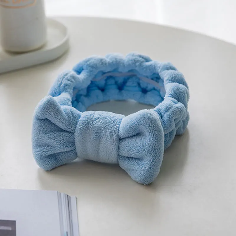 

Cozy Soft Plush Hairband For Women Convenient Elastic Makeup Bowknot Headband Delicate Elegance Contracted Warm Hair Accessories