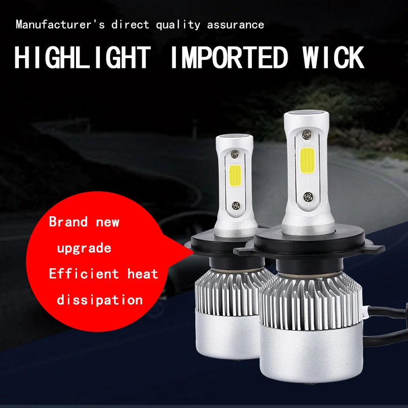 1 шт. светодиодный светильник S2 автомобильные лампы для стайлинга H1 H3 H7 H11 H13 9004 9005