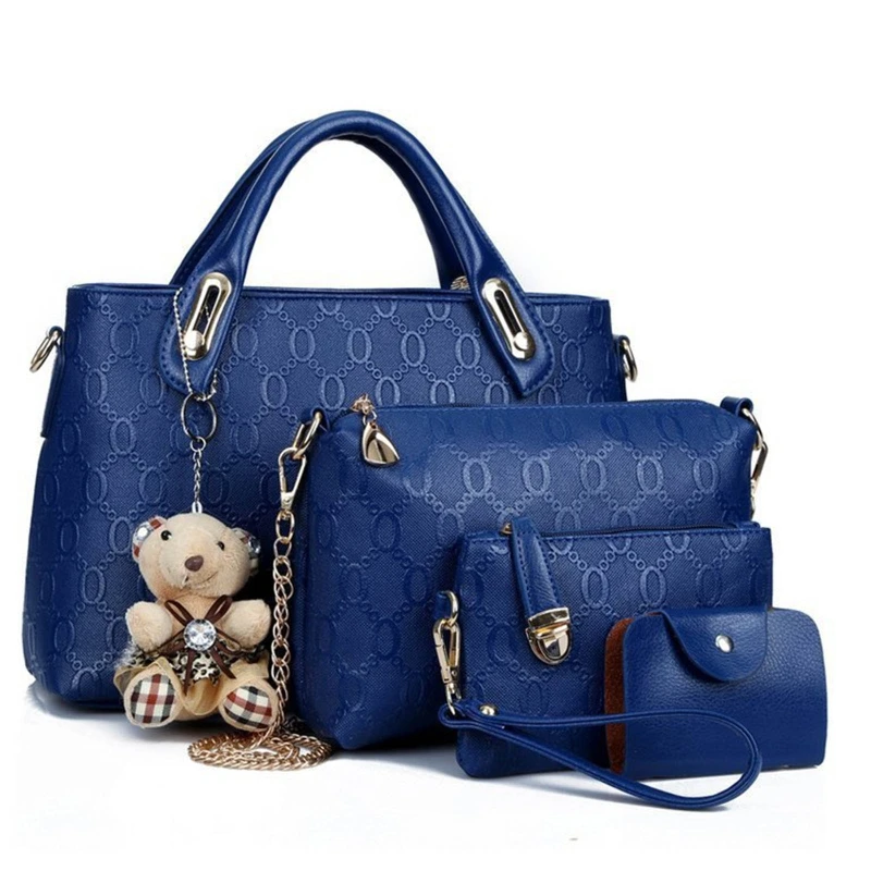 

4PCS/Set Women Lady Leather Handbag Shoulder Bags Tote Purse SatchelMessenger