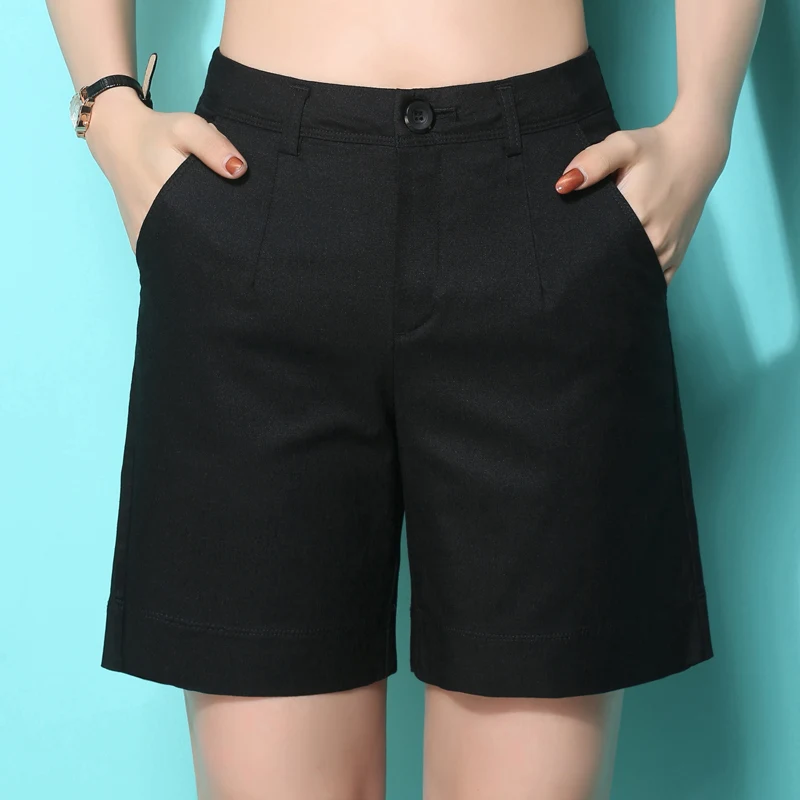 

2021 thin shorts women's Summer High Waist Wide Leg quarter slim loose skirt pants five point straight casual pants