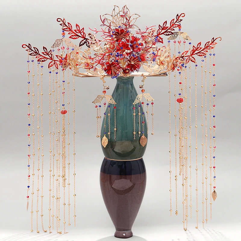 Головной убор для невесты китайский рокхоппер шаг рулон волос кисточка старая