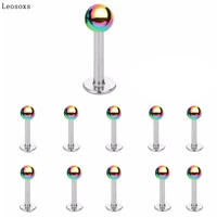 leosoxs 2 pcs stainless steel color lip nail body piercing european and american jewelry