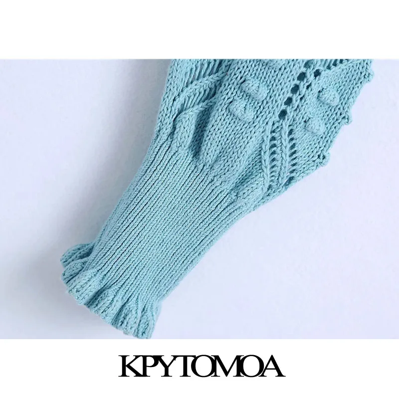 Женский укороченный вязаный кардиган с пуговицами KPYTOMOA винтажный длинными