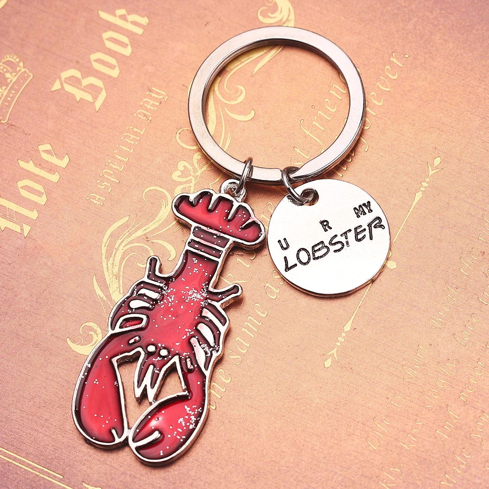 Cute TV show Key Ring Friends You're My Lobster Keychain Red Lobster Pendant Key Chain Women Men Car Keyring Best friend Gift