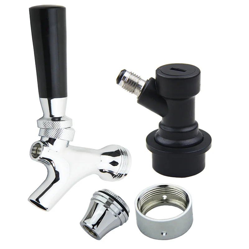 Quick Connect Dispenser Bar Wine Home Brewing Draft Beer Faucet Portable Tap With Ball Lock Kit Parts Chrome Plating For Keg |