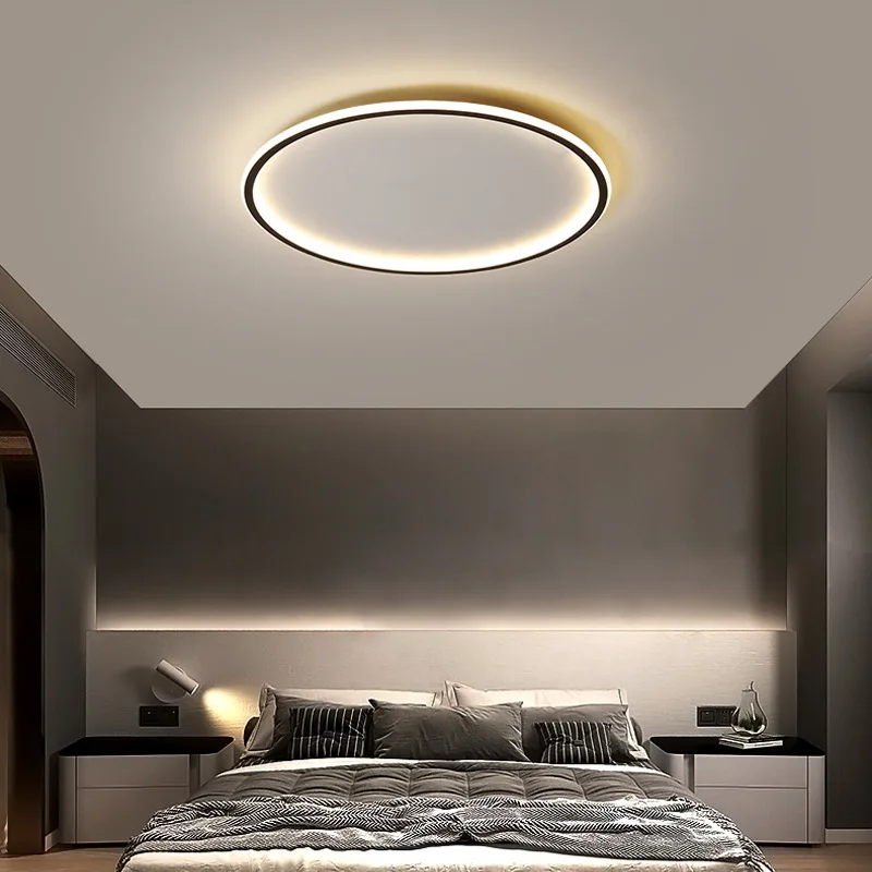 Modern  Ultra-thin led ceiling lights for living room bedroom study room corridor ceiling lamp white or black painted   WJ52603