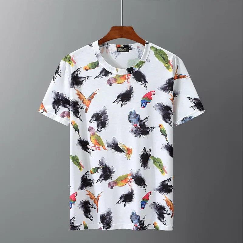 Мужская футболка с короткими рукавами модная свободная повседневная