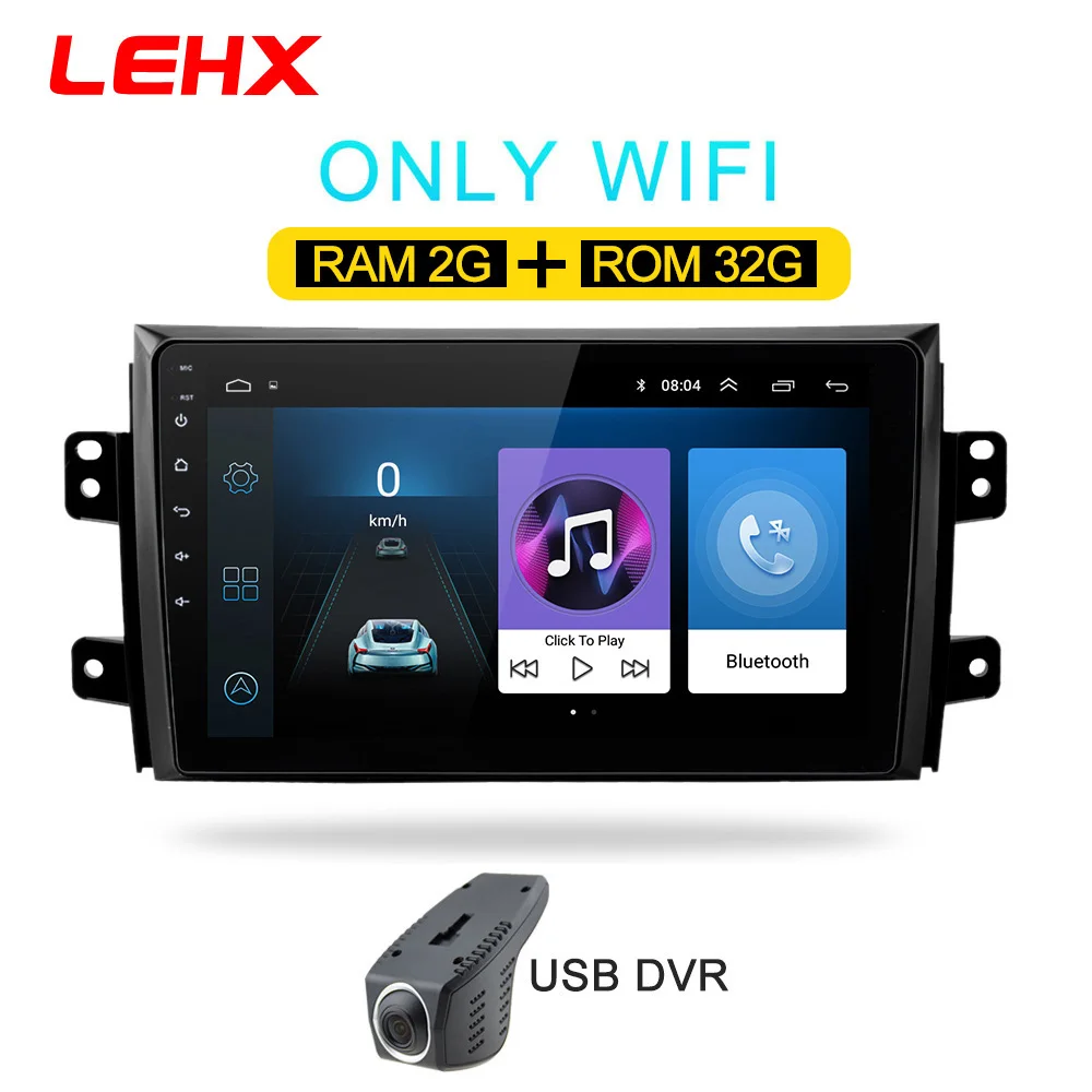 LE-SX4-32G-DVR LEHX 2.5D ips экран Автомобильный Радио плеер для Suzuki SX4 2006 2007 2008-2011 2012 2Din Android 8,1 Мультимедиа gps навигационный плеер - Цвет: LE-SX4-32G-DVR