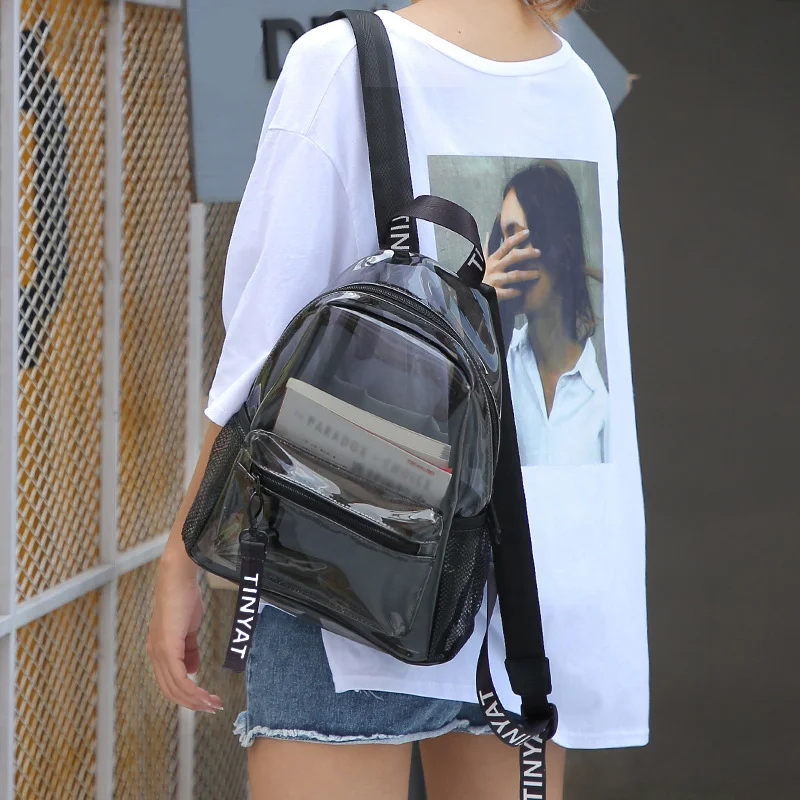 

Transparent Backpack Women's Handbag Jelly Backpack Woman 2021 Fashion Waterproof for Girls Vintage Rucksack Real Price Designer
