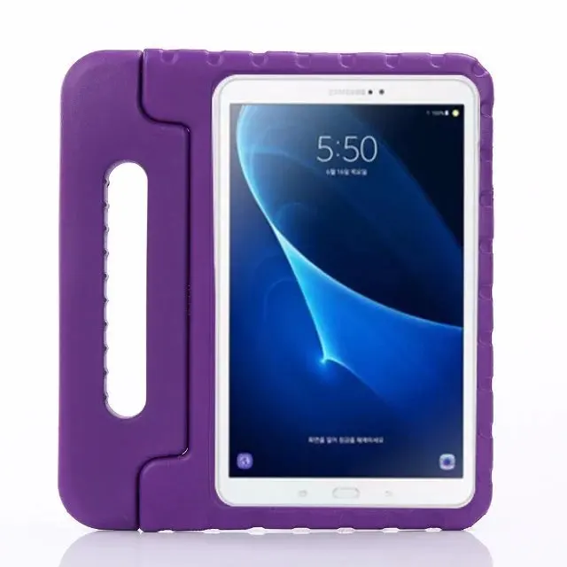 Для samsung Galaxy Tab A 10,1 ''A6 T580N T585C Детский защитный чехол-подставка SM-T580/585 EVA ударопрочный портативный чехол - Цвет: Фиолетовый