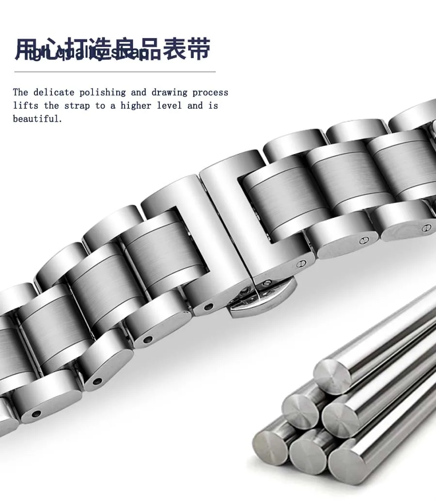 Ремешок для часов из нержавеющей стали браслет наручных с бабочкой