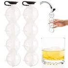 4-секционный формователь кубиков льда DIY льда пресс-формы шариков для виски коктейль-бар круглый шар поднос кубика льда, принимающих бар Кухня инструменты аксессуары