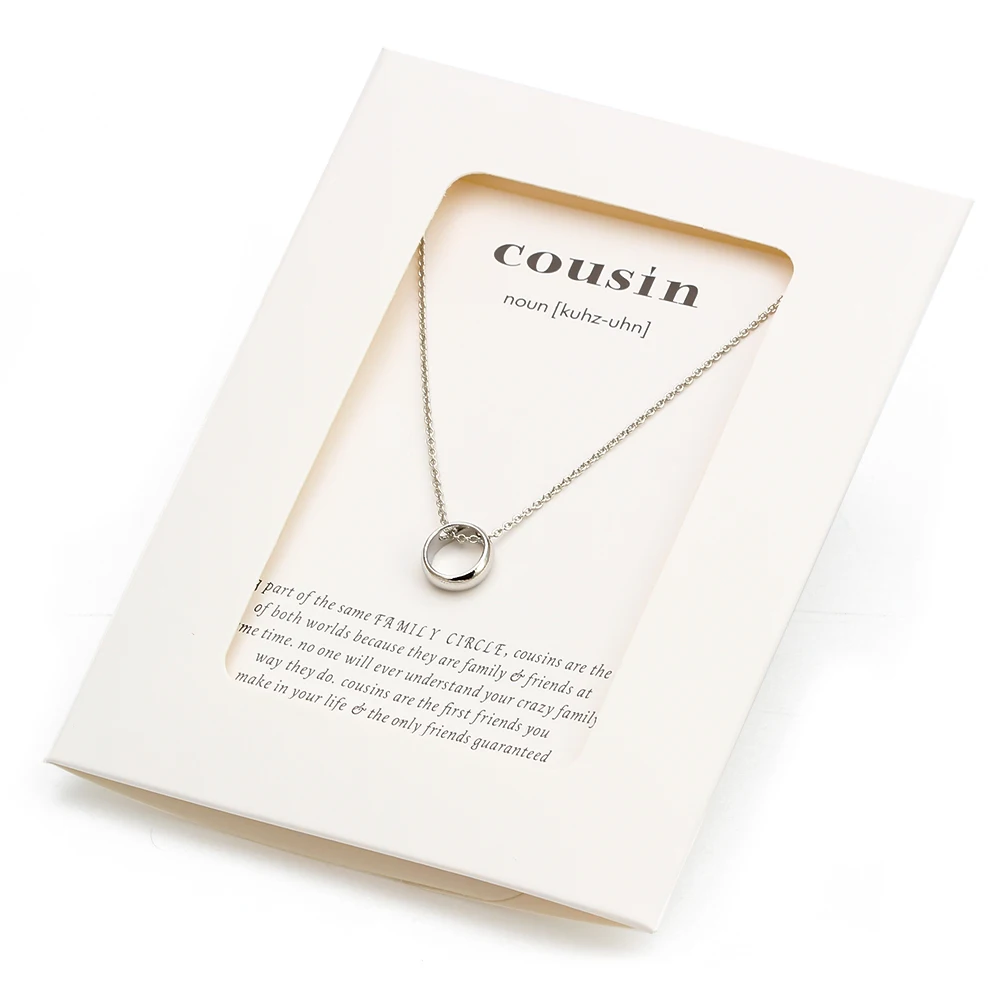 

Fashion Gold Alloy Circles Charms Wish Card Necklaces Gold Silver Color Links Chains For Women Jewelry Gift With Wish Card