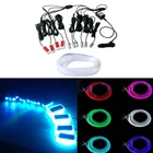10 в 1 RGB светодиодный автомобиля EL неоновые полосы светильник звук Управление светильник s Декоративные Красочные окружающей среды лампы 12V Авто атмосферная лампа