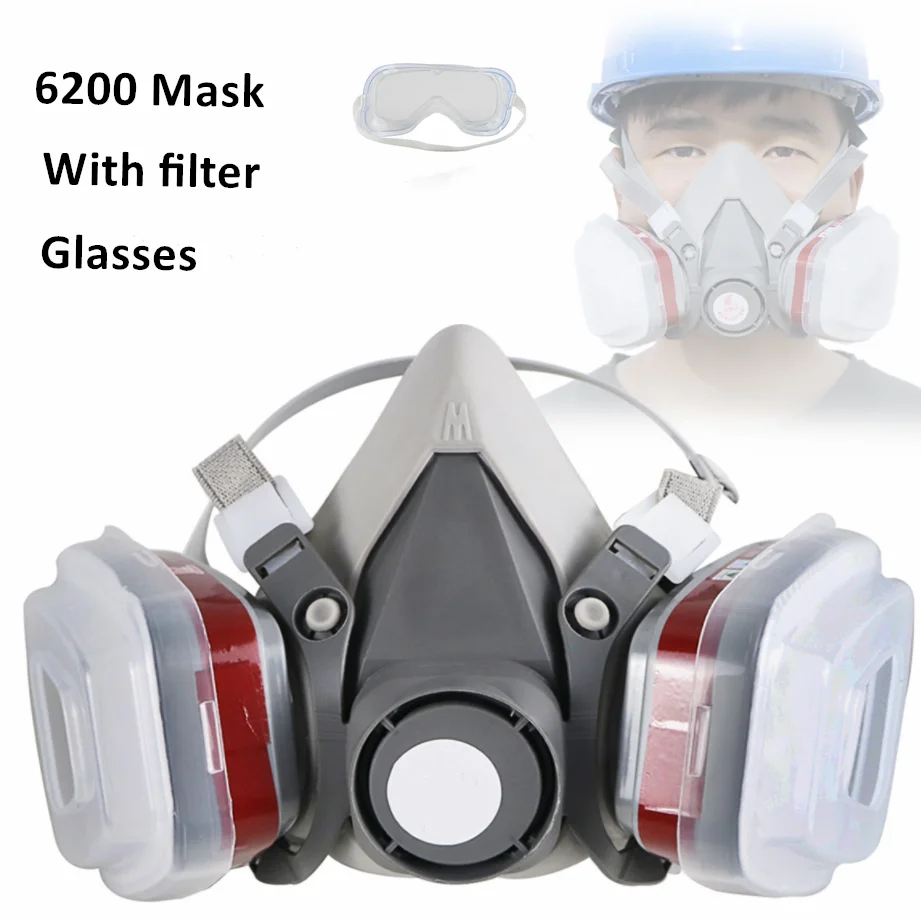 Новый 8 в 1 6200 газ Респиратор маска для лица с картриджем защитные очки Краски