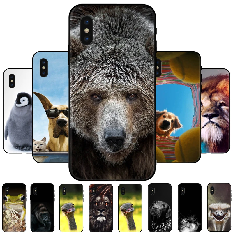 

Cute Animal Case For iPhone X XS XR Phone Case For iPhone X XR XS MAX Case Soft Tpu Phone Back For iPhone XS XR X Case Carcasa
