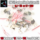 75 шт. 3 Вт карбоновые пленочные резисторы 0,1 Ом  20 Ом или 27 Ом  750 Ом 5% набор в ассортименте Сопротивление 15 значений * 5 шт. пленка из оксида металла