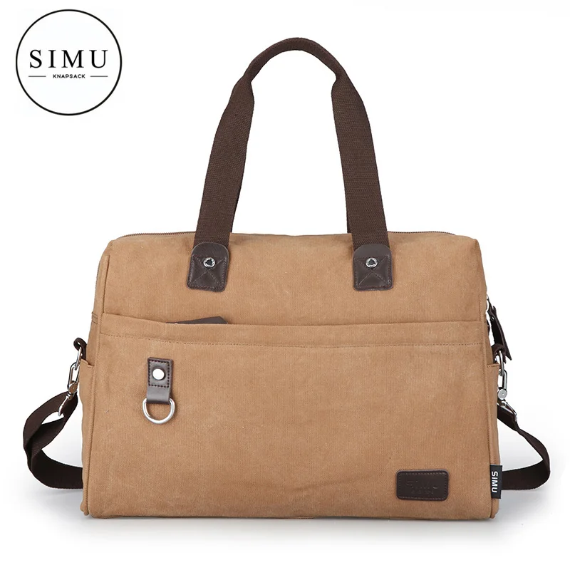 

Simu new large capacity handbag men's bag casual canvas Travel Bag Shoulder Bag Luggage Bag retro trend