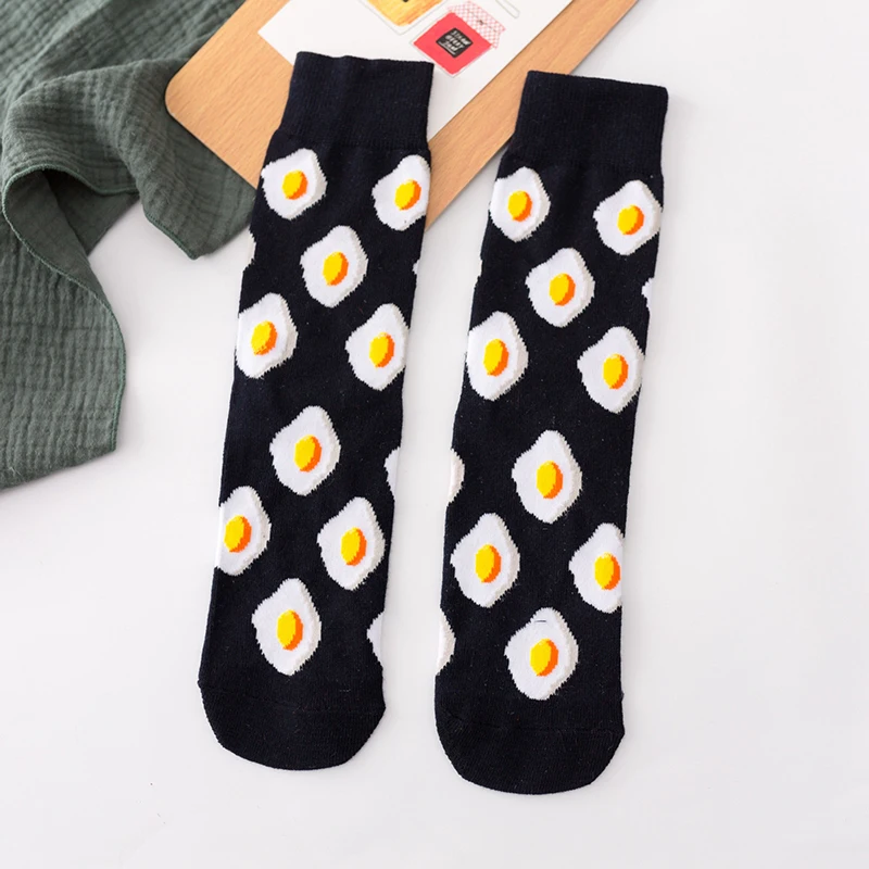 Женские носки с забавным принтом хлопковые милыми мультяшными фруктами бананом