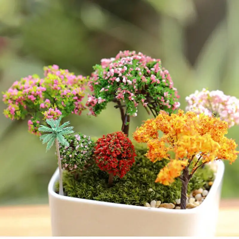

Tree Fairy Garden Decorations Mini Miniatures Bonsai Figurine Garden Micro Landscape Resin Crafts Terrarium Accessories