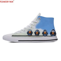mens casual shoes cartoon cute for the birds custom images or logo lace up fashion flat shoes