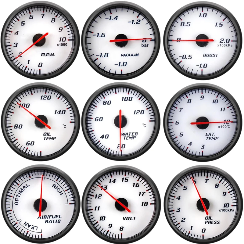 60 мм Тахометр Boost вакуумная температура воды Температура масла масло пресс