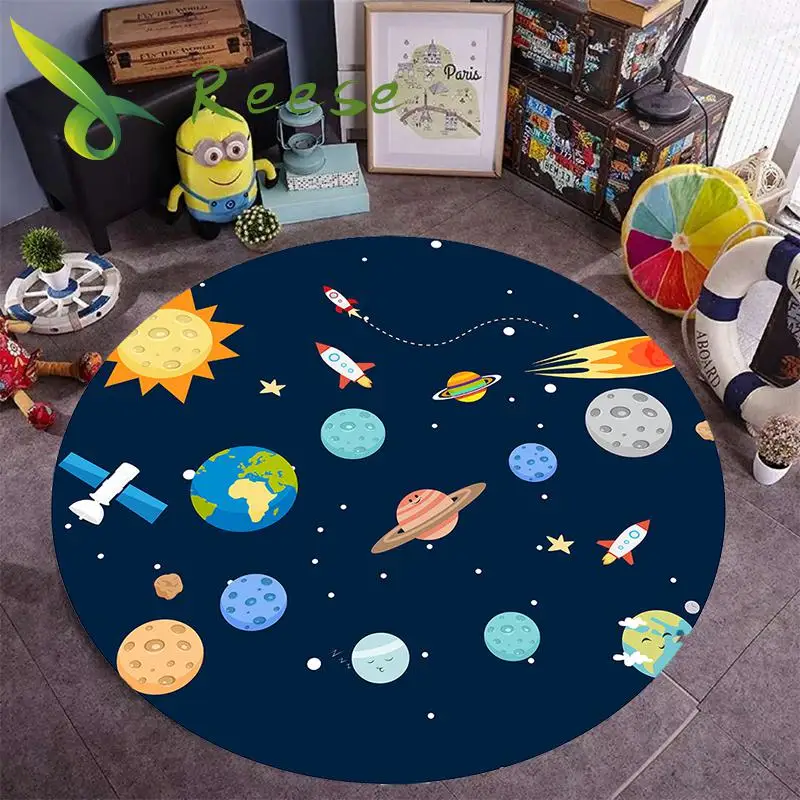 Круглый ковер свежий для детей обучения с принтом домашних животных