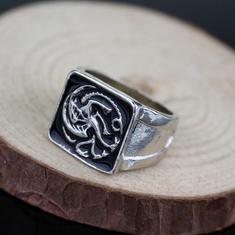 game of thrones Панк масонское кольцо для мужчин, античное серебро, мастер, печатка, кольцо для мужчин, Панк масонское ювелирное изделие, ювелирные изделия на палец - Цвет основного камня: game of thrones
