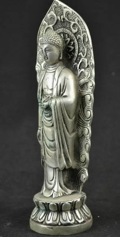 Серебряная подставка для тибетского буддизма цветок лотоса Шакьямуни Амитабха