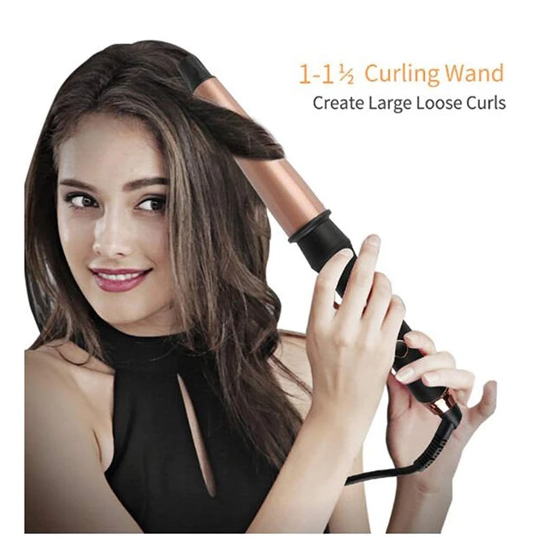 

Curling Tongs, Tourmaline Ceramic Coating Curling Rod, Adjustable Temperature 320Fahrenheit-430Fahrenheit EU Plug