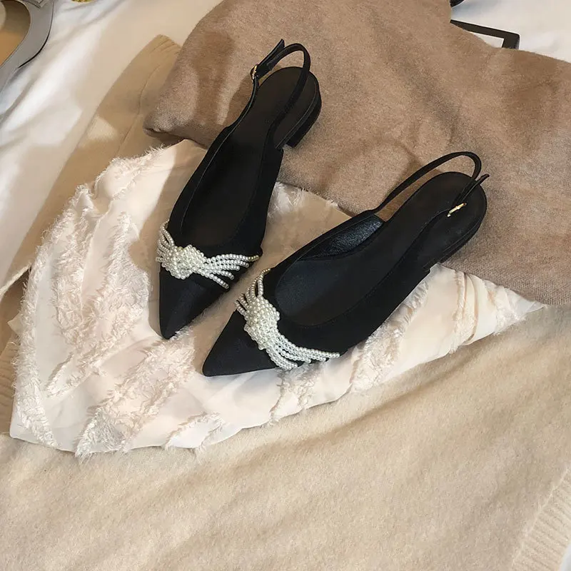 

Summer Shoes Ladies All-Match Female Footwear Pearl Decorateion Round Toe Elegant Casual Sneaker Shallow Mouth 2021 Fashion Wome