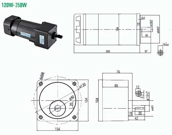 

5RPM 15N.M high torque low rmp gear motor 180W