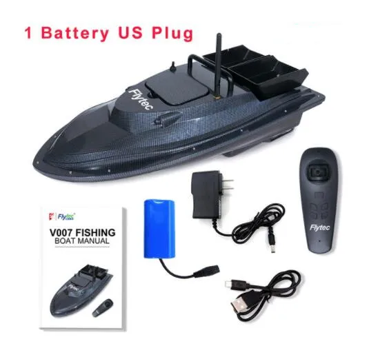 Flytec V007 RC лодка рыбацкая лодка открытый фиксированная скорость корабль сильное сопротивление ветра с светодиодный фара-прожектор для лодки VS Flytec 2011-5 лодка - Цвет: 1Battery US PLUG