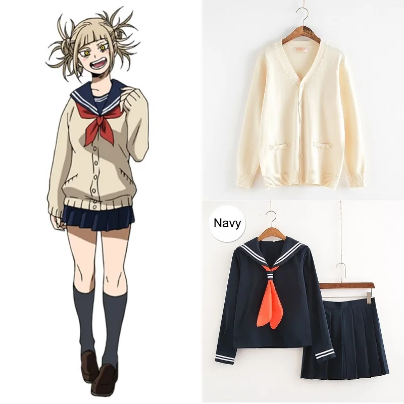 

Cosplay Costume My Hero Academia Anime Cosplay Boku no Hero Academia Himiko Toga JK Uniform Women Sailor Suits with Sweaters