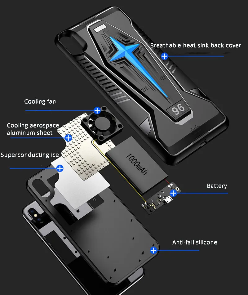 Мобильный телефон кулер PUBG контроллер анти падение защитный чехол геймпад iPhone XR
