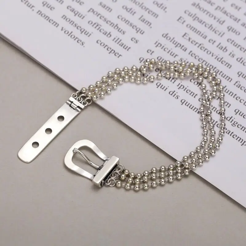 Браслет для женщин стерлингового серебра 925 серебряная пряжка ремня