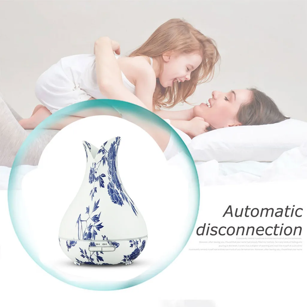 

Blue and white porcelain pattern humidifier-US standard Air Aroma Essential Oil Diffuser LED Aroma Aromatherapy Humidifier