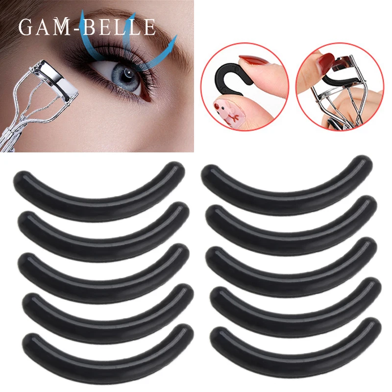 GAM-BELLE 20/50/100pcs Black Replacement Eyelash Curler Refill Silicone Pads Makeup Styling Tool Eyelash Curler Replacement Pads