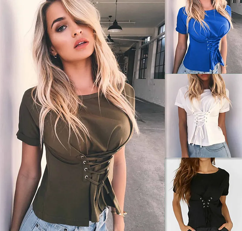 Новинка 2019 модная женская футболка Повседневная на бретельках короткая куртка
