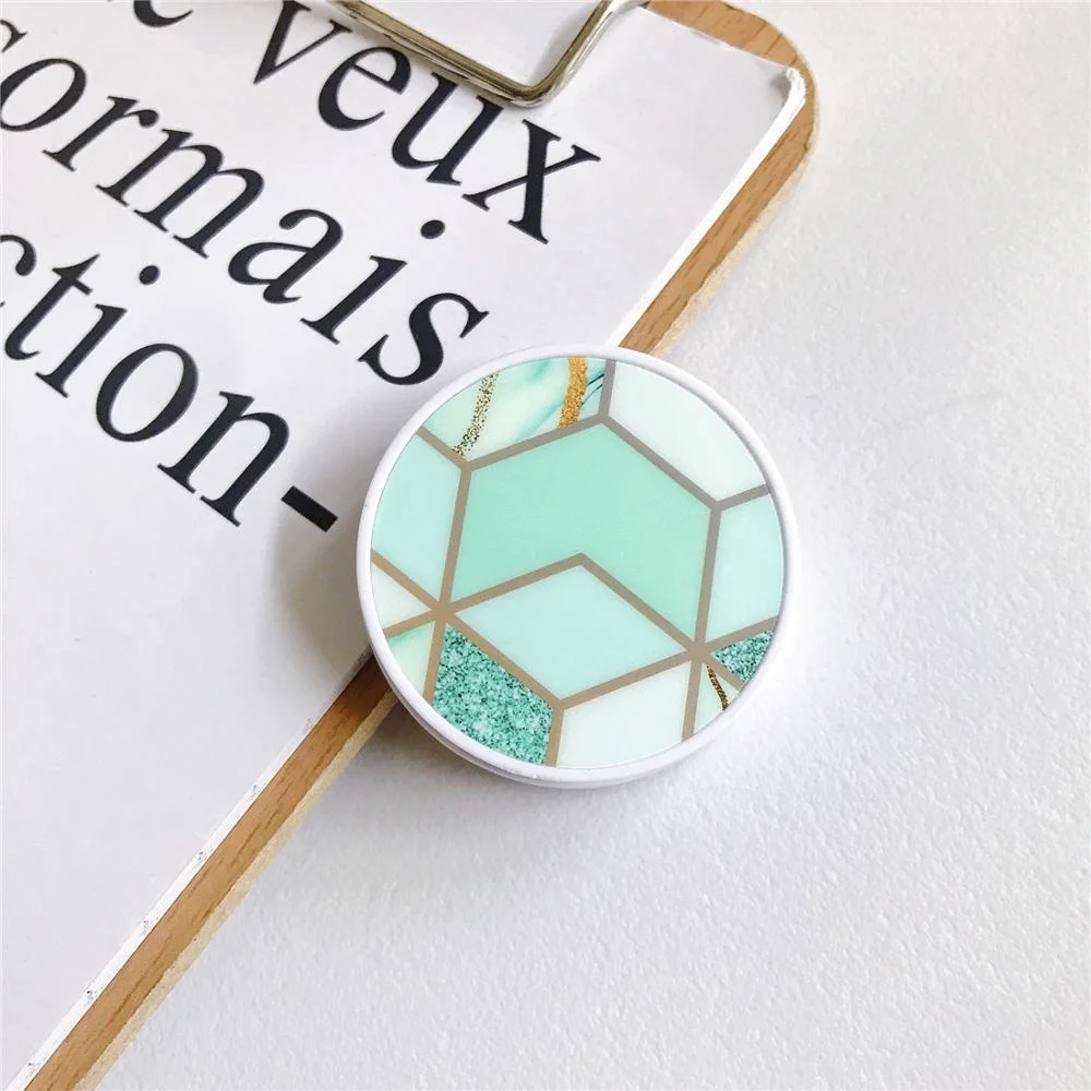 glossy popular marble expanding phone stand grip finger rring support anti fall round foldable mobile phone holder for iphone 11 free global shipping