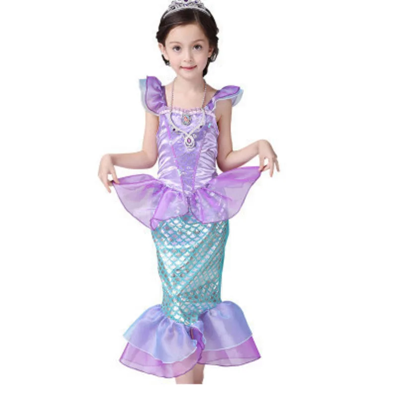Платье принцессы Ариэль для маленьких девочек Детский маскарадный костюм