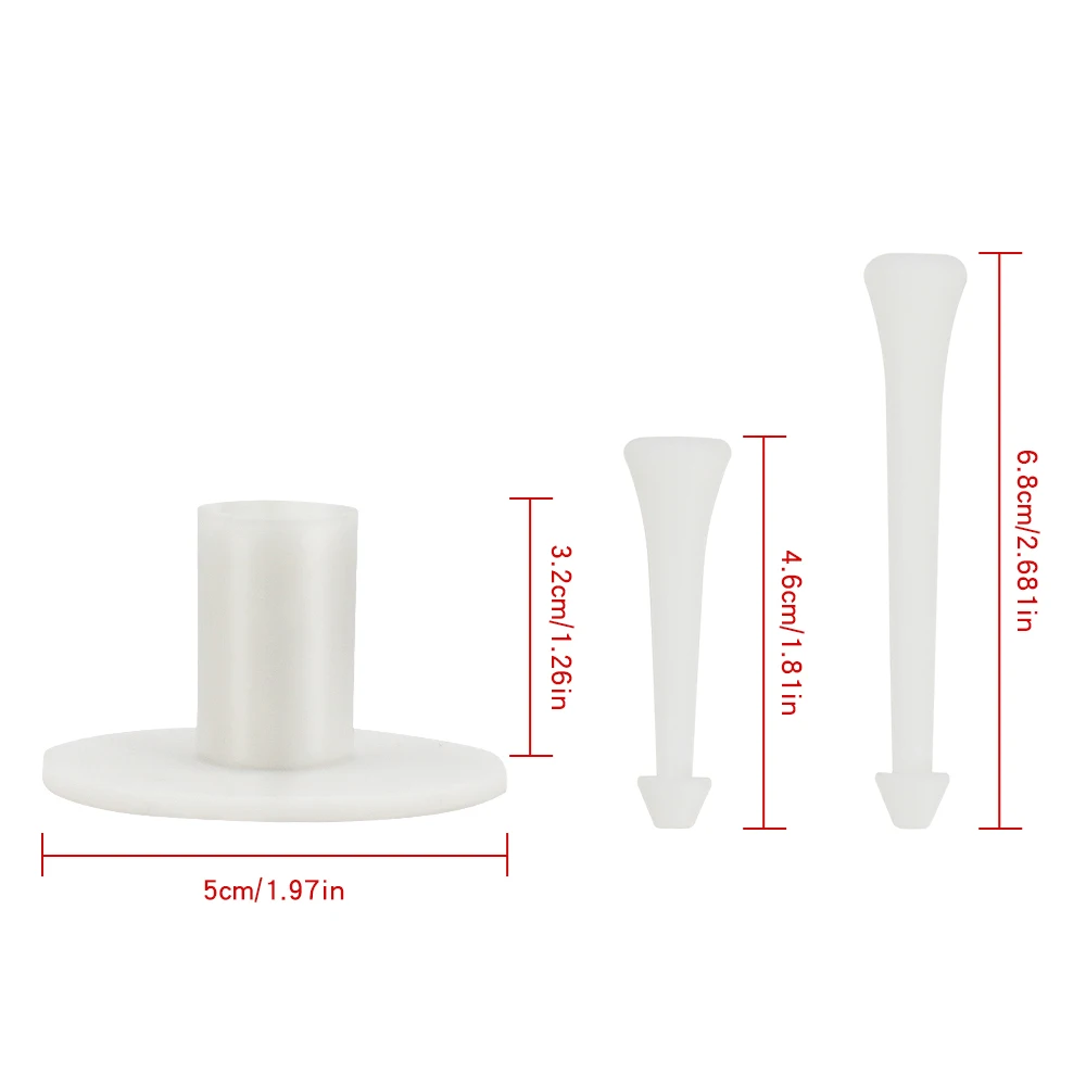 Гольф Тройники набор резиновый Тройник держатель + 2 высоты Белый для водителя