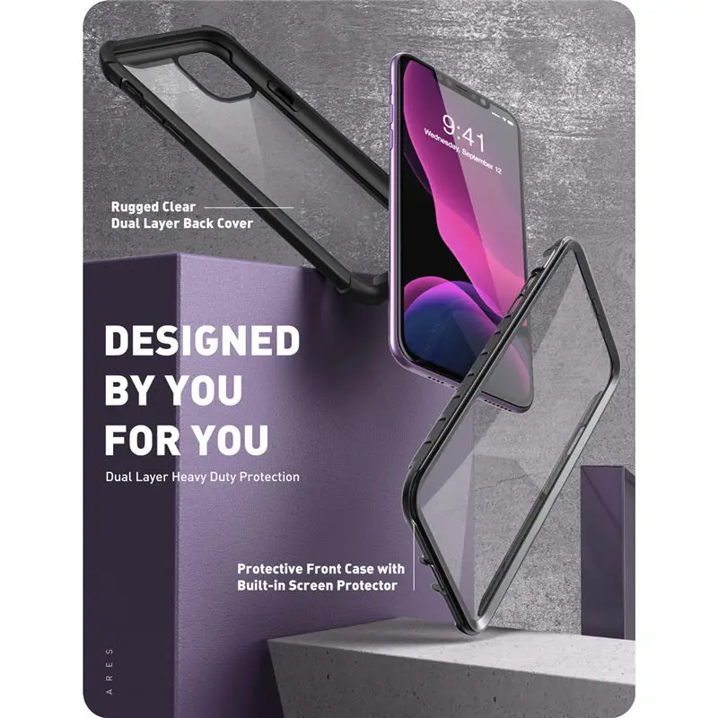 i blason for iphone 11 case 6 1 inch 2019 release ares full body rugged clear bumper cover case with built in screen protector free global shipping
