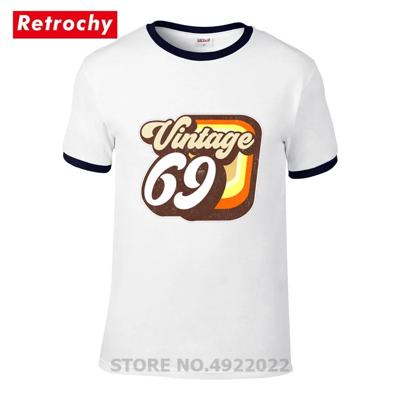 Best Gifts For Father's Day Tshirt Fashion Vintage 1969 Birthday Logo T Shirt Men 50th Hipster T-shirt Casual Loose Fit Top Tees | Мужская
