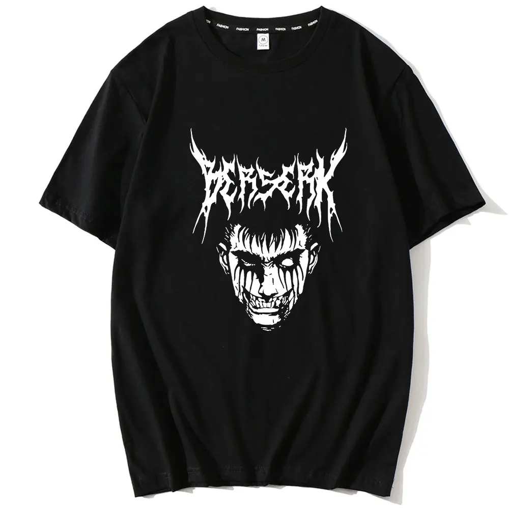 

NEW Men Dark Berserk Anime T-shirt Male Short Sleeve Manga Tshirt Featured Breathable Oversized Pattern Print Cotton Casual Tees