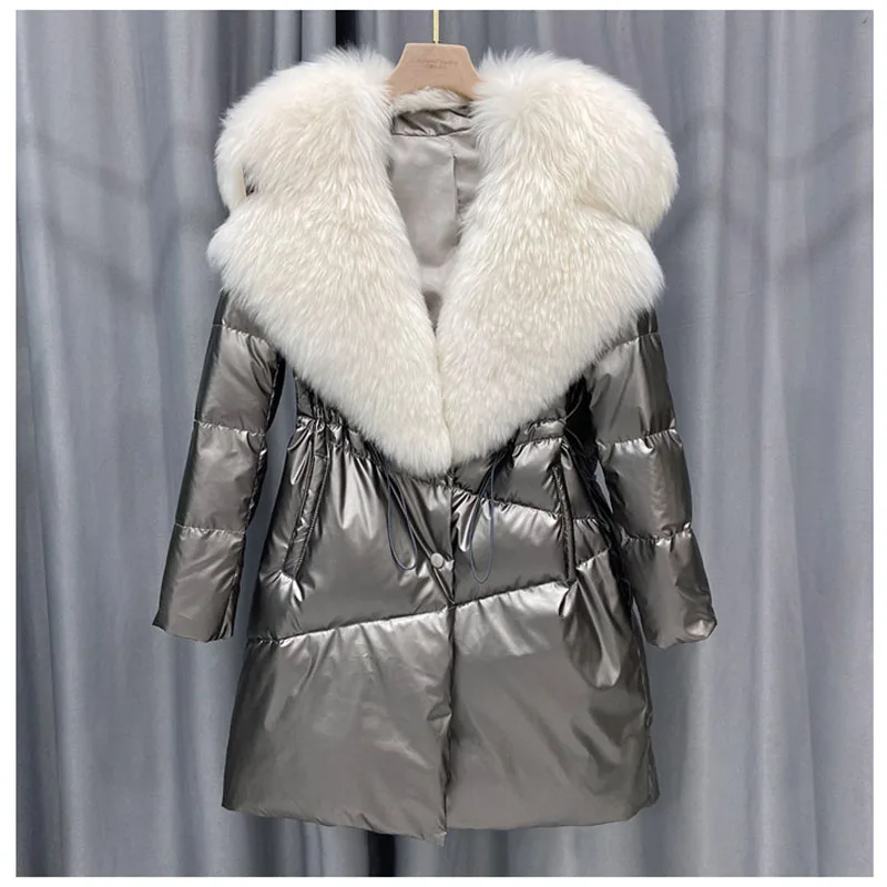 Женский Повседневный пуховик средней длины приталенный однотонный из