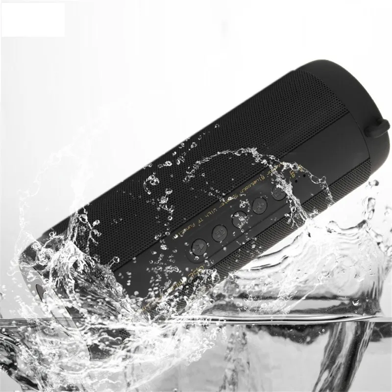 Outdoor IPX5 Waterproof Bluetooth Speaker Portable Wireless Column Bass Loudspeaker with FM Flashlight TF Card Boombox