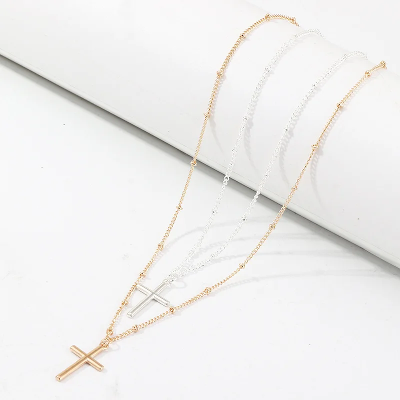 

Retro Fashion Cross Necklace Womens Simple Alloy Jesus Religion Cross Pendant Choker Necklace Jewelry Gifts For Girls Party