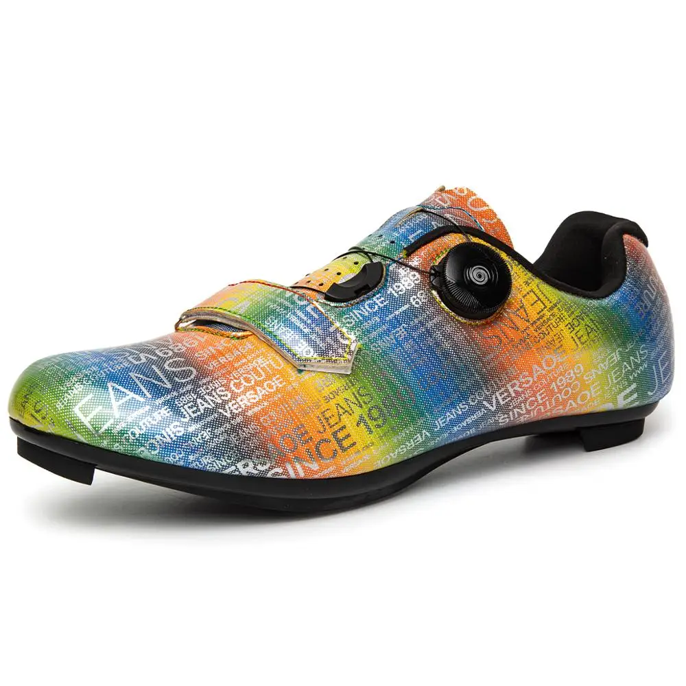 

Colorful MTB Road Bicycle Men Women Riding Training Shoes Outdoor Mountain Road Self-locking Cycling Shoes 36-46